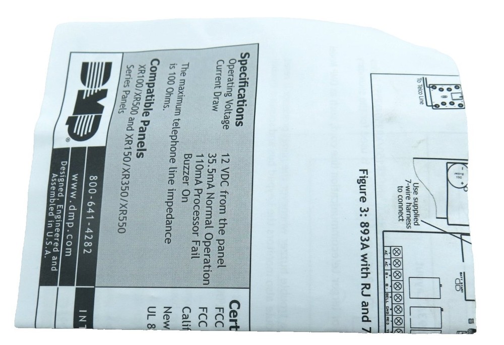 DMP 893A SECURITY FIRE ALARM SYSTEM DUAL PHONE LINE MODULE NEW