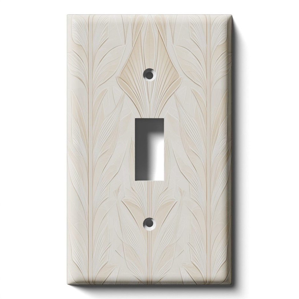 Decorative Light Switch Cover Plate - Ivory Art Deco