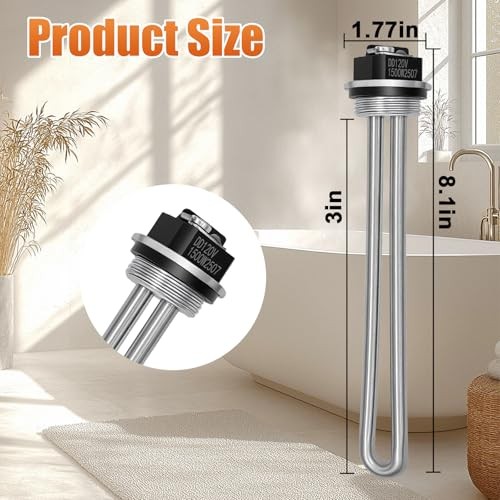 Upgraded 1500W 120V Water Heater Element, fit for AO Heating Element Only