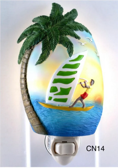 Sailing Beautiful polyresin wall plug-in night light