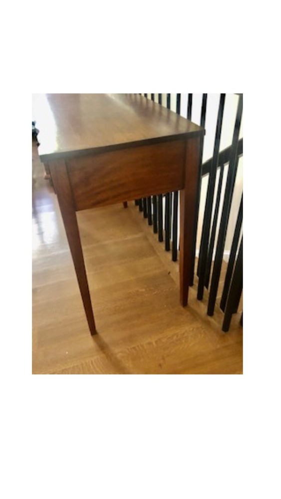 Antique burled curved console/desk
