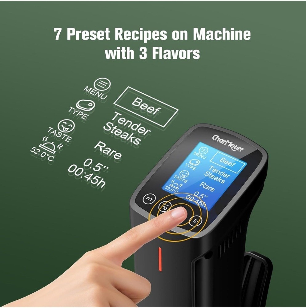 CharMeter Sous Vide Cooker WiFi LCD Display 3D Water Circulation Remote Control