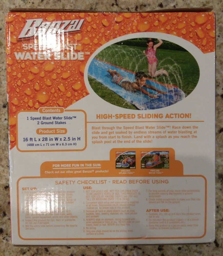 Banzai Speed Blast Water Slide Sku #5