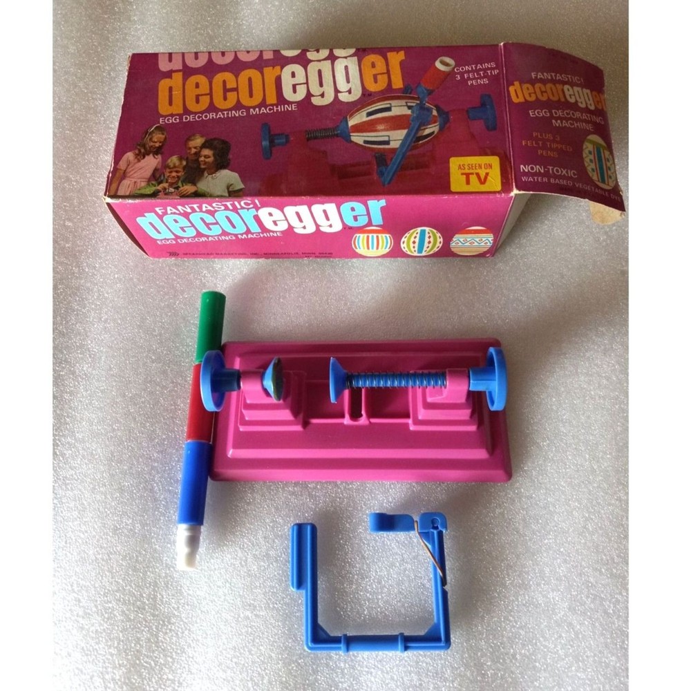 OPEN BOX USED 1970s Decoregger Easter Egg Decorating Machine WORKING CONDITION