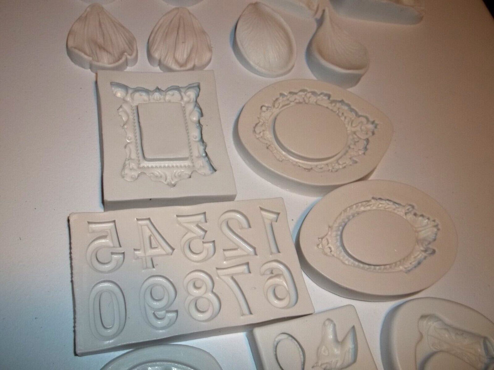 14 pc Polymer Clay Molds Western, Frames & Numbers 3D 2pc leaf molds