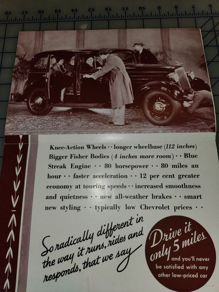 1934 Chevrolet Brochure Folder Original