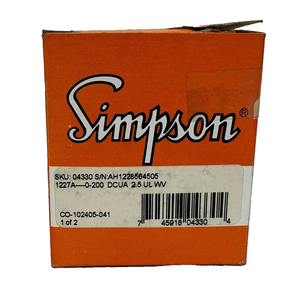 Simpson Analog Panel Meter 04330