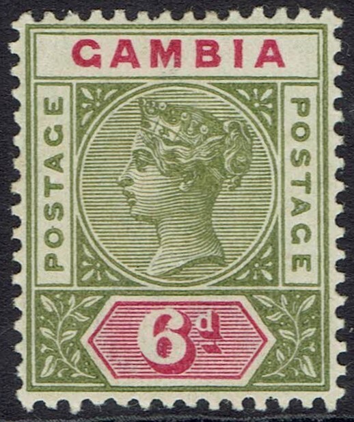 GAMBIA 1898 QV KEY TYPE 6D