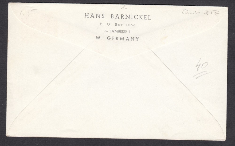 1964 West German Space Related US Moon Program Hamburg cancellation envelope