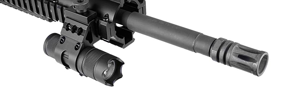 Flashlight 1" Offset Mount Pistol Picatinny Rail Weaver Rail