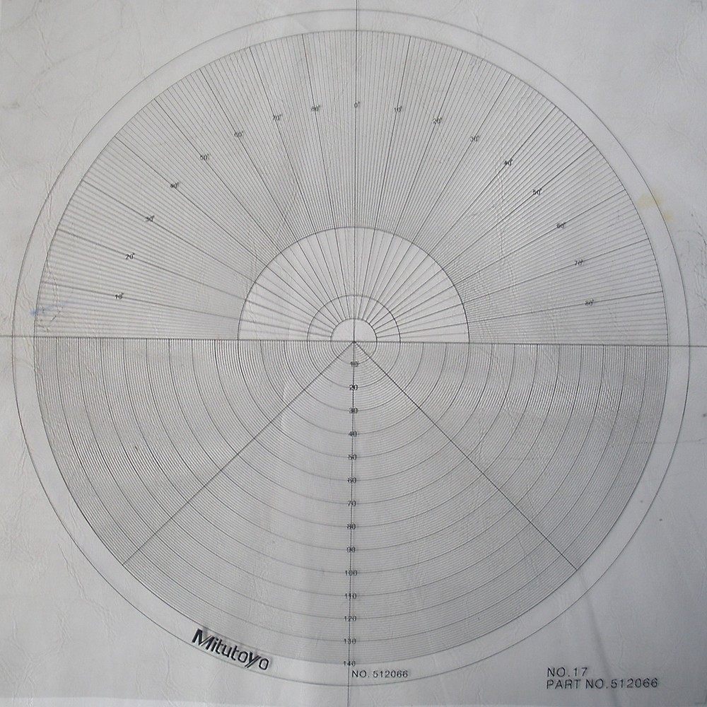 Optical Comparator Chart for Profile Projector Overlay Chart for 512066 1Pcs