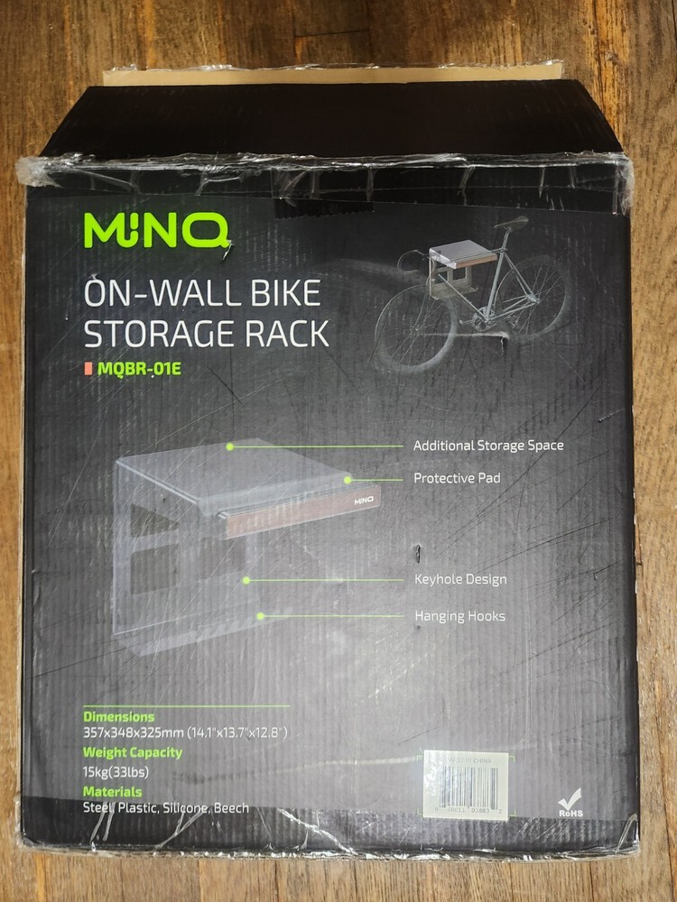 MINQ Wall Mount Bicycle Storage Rack New Open Box