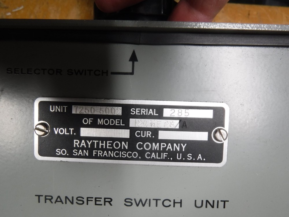 RAYTHEON TRANSFER SWITCH UNIT FREE SHIPPING