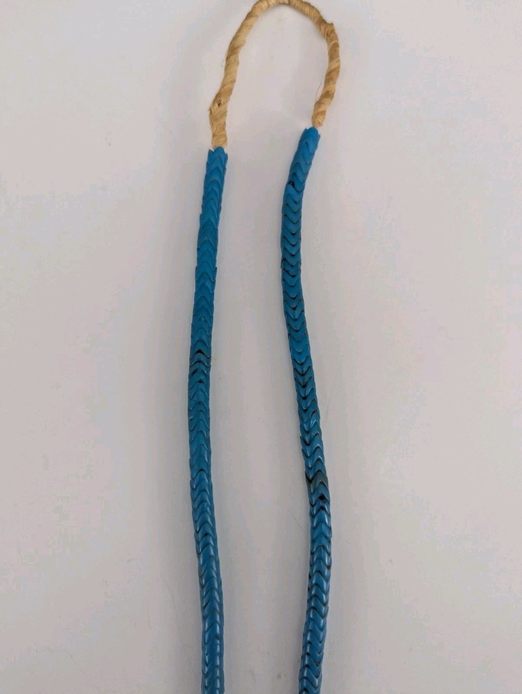 MEDIUM BLUE SNAKE BEAD Antique Trade Beads, Interlocking Snake, Small 6 mm , 28"