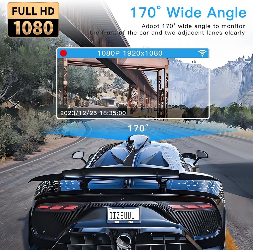 360° View 4 Channel Dash Cam 2K Front Rear Inside G-Sensor