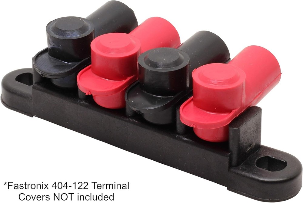 Fastronix 4 Stud Terminal Strip Kit 4 Kit, Black