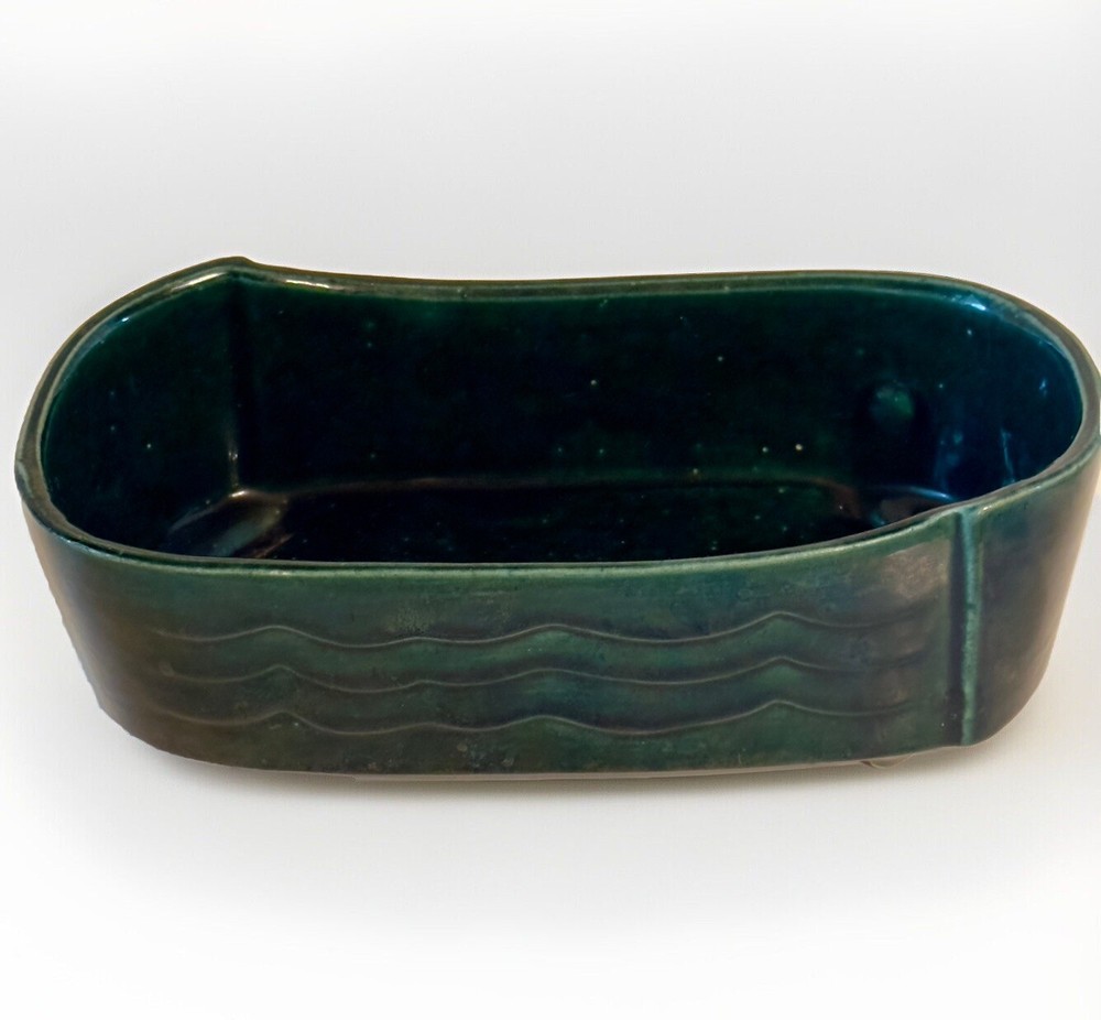 VTG UPCO 263 Ceramic BluGreen Pottery Rectangle Planter USA