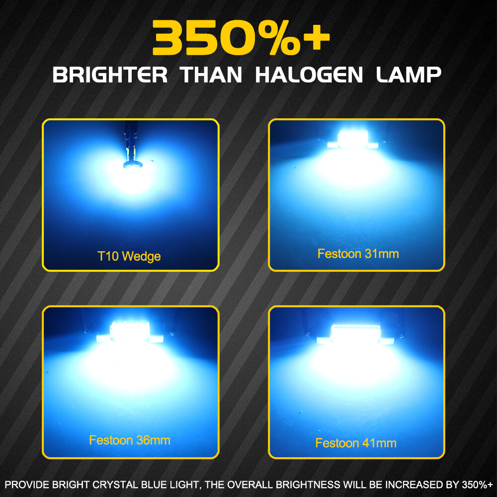 10x Blue LED Interior Dome Lights For FORD F-150 1997-2014 Package Kit +TOOL