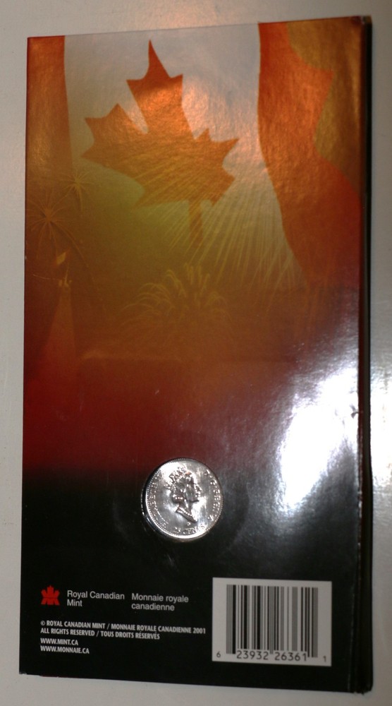 2001P RCM CANADA 25 CENT - Painted Red Maple Leaf Orig. Pkg.