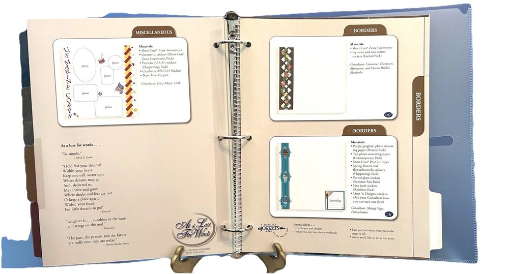 Creative Memories Page Patterns Organizer Scrapbooking 3 Ring Binder 2005