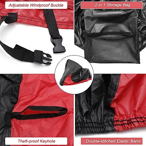 2 in 1 Motorcycle Cover Waterproof Covers Rain Dust Protector for Harley