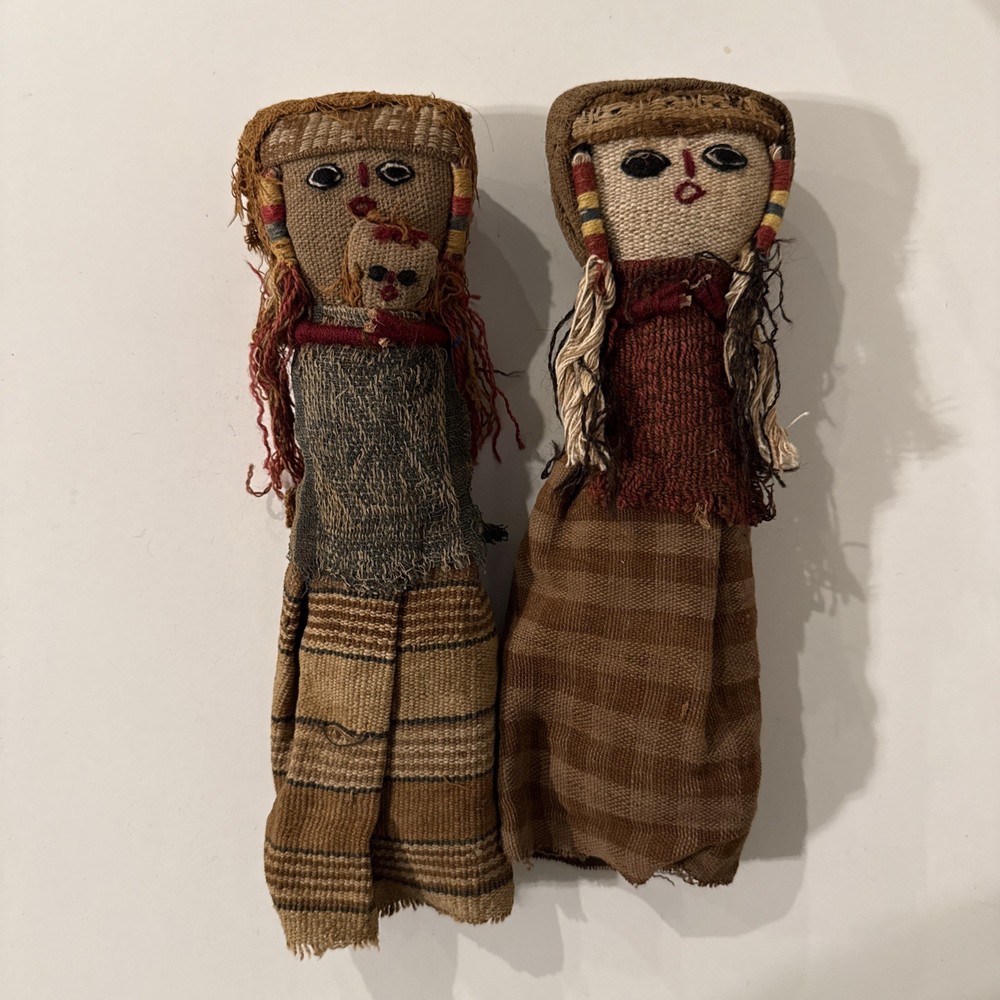 Vintage Peruvian Hand Made Peruvian Folk Art Dolls Chancay
