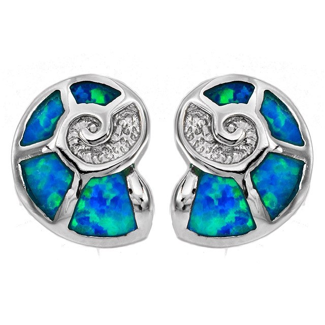 Treated Australian Opal Inlay 925 Solid Sterling Silver Earrings EO3