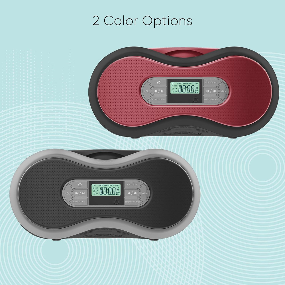 Portable Bluetooth CD Boombox with Digital FM Radio