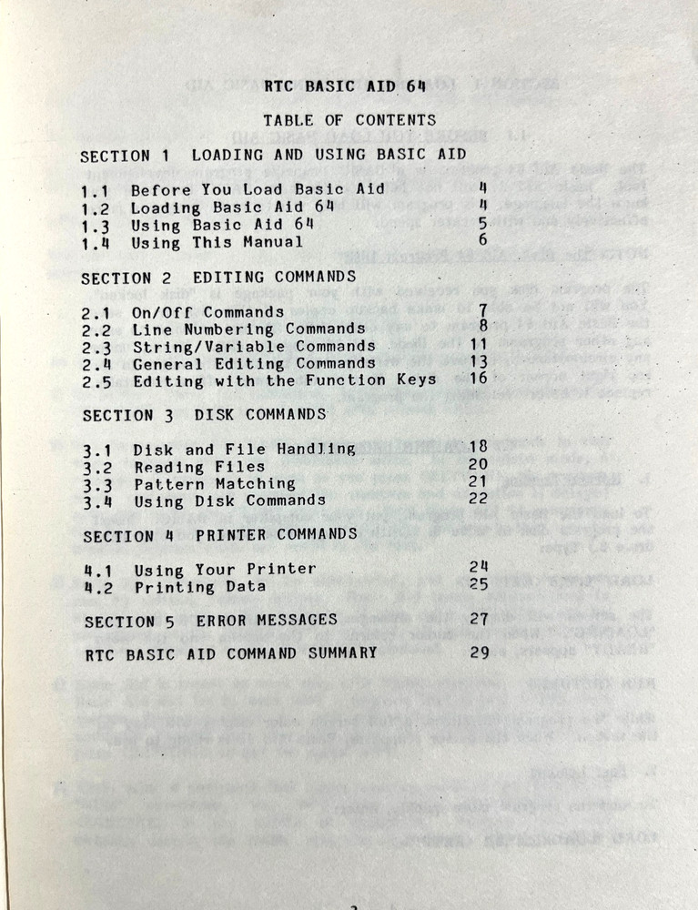 BASIC AID 64 Commodore 64 1984 RTC Troy Hacker 33 new commands