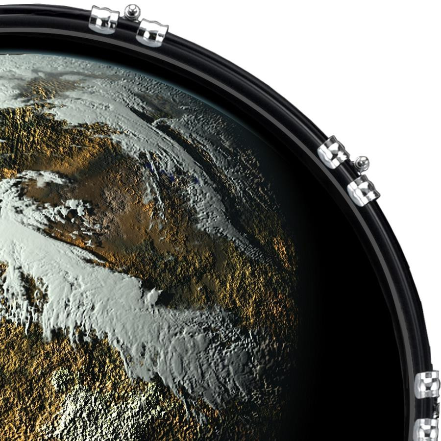 20" Custom Bass Kick Drum Front Head Graphical Graphic Planet Image 1
