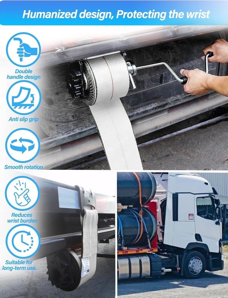 Lightweight Winch Strap Winder - User-Friendly Hand Roller for Efficient Use