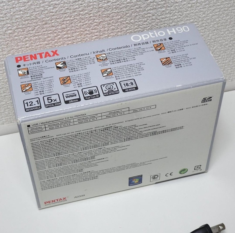 PENTAX Optio H90 Orange Silver Compact Digital Camera 12MP Tested