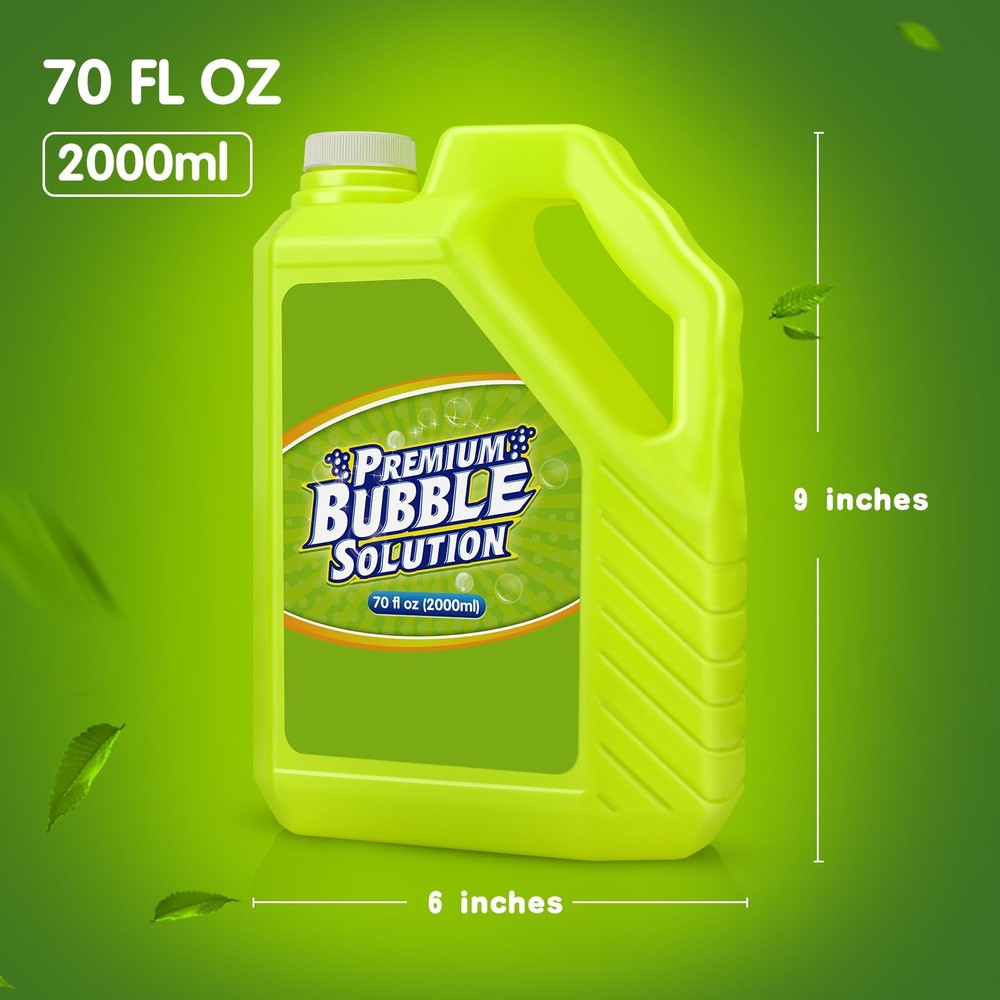 Bubble Solution Refill - 70 OZ Premium Bubbles Refill for Bubble Machine, Wand,