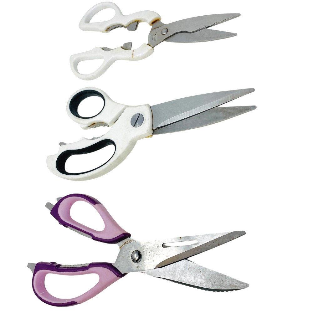 3 Pcs Assorted Kitchen Shears Stainless Steel, Multipurpose Scissors