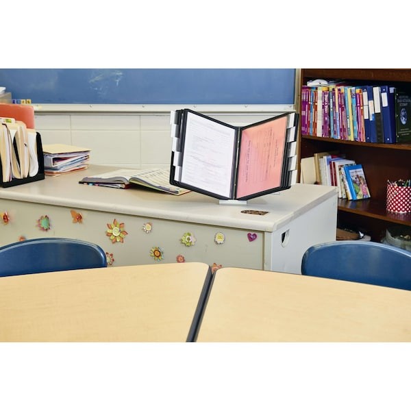 INSTAVIEW 561201 Desk Ref Sys, 10 Panels, Black