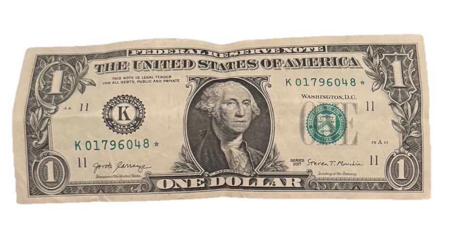 Billete D 1 Dólares Con Error