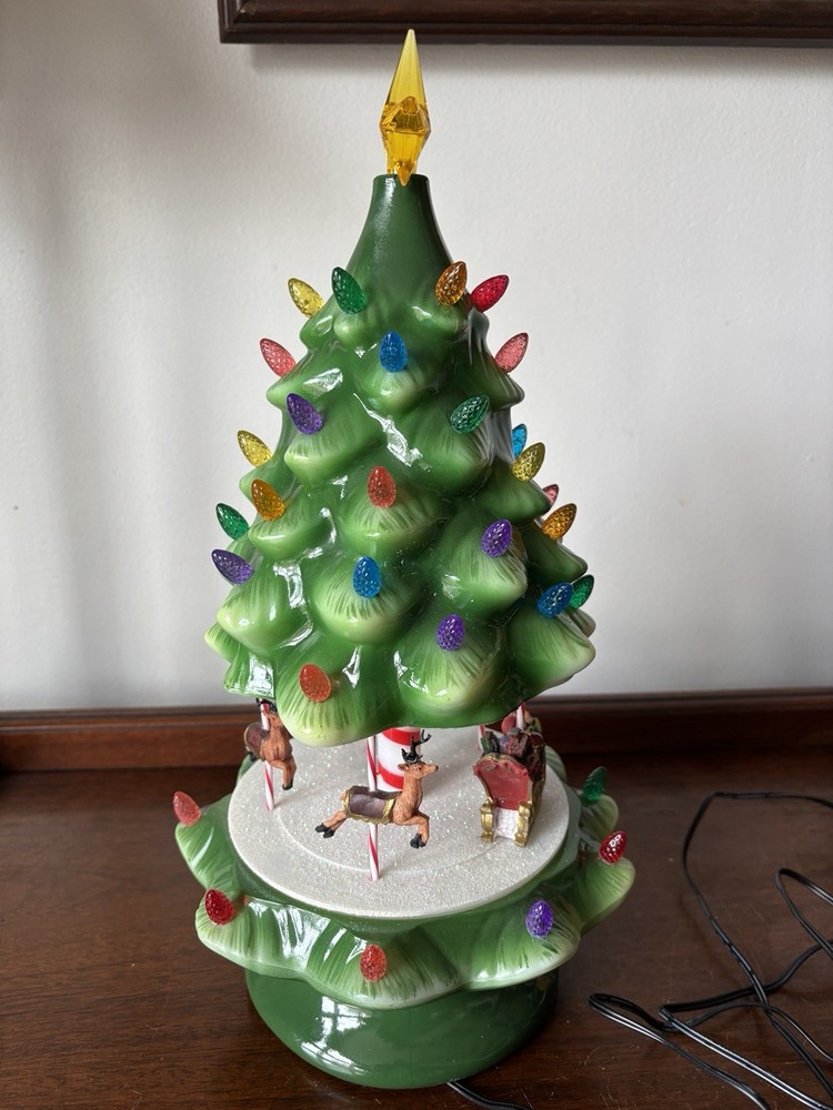 Animated Lightup & Musical Tree/carousel Multicolor Not Ceramic