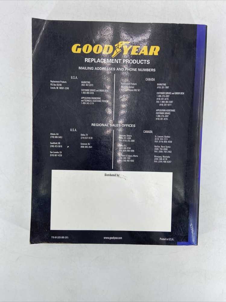 GoodYear Engineered Products Application Engineering Manual GM Honda Ford 2000