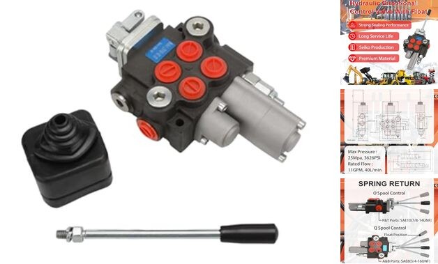 Hydraulic Control Valve with Joystick w/Float, 2 Spool 11GPM Hydraulic
