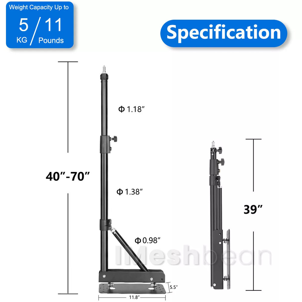 2PACK 71 INCH Wall Mount Triangle Boom Arm for Ring Light, Monolight, Softbox