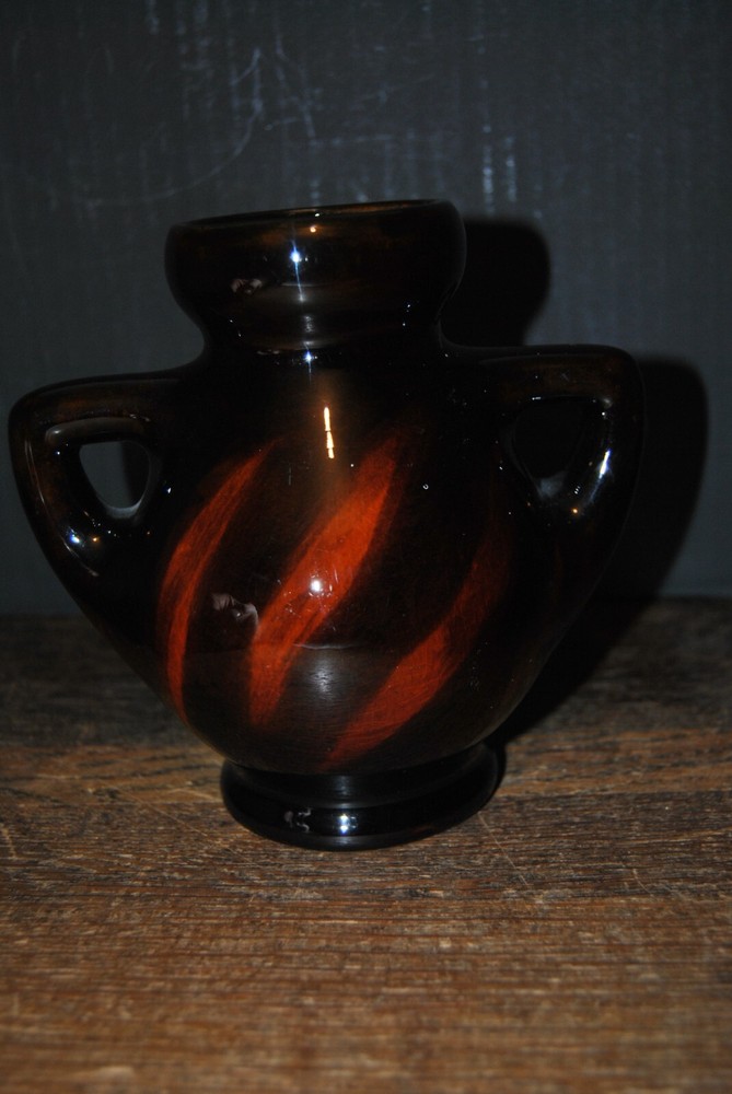 Mccoy Olympia Handled Vase With Roses