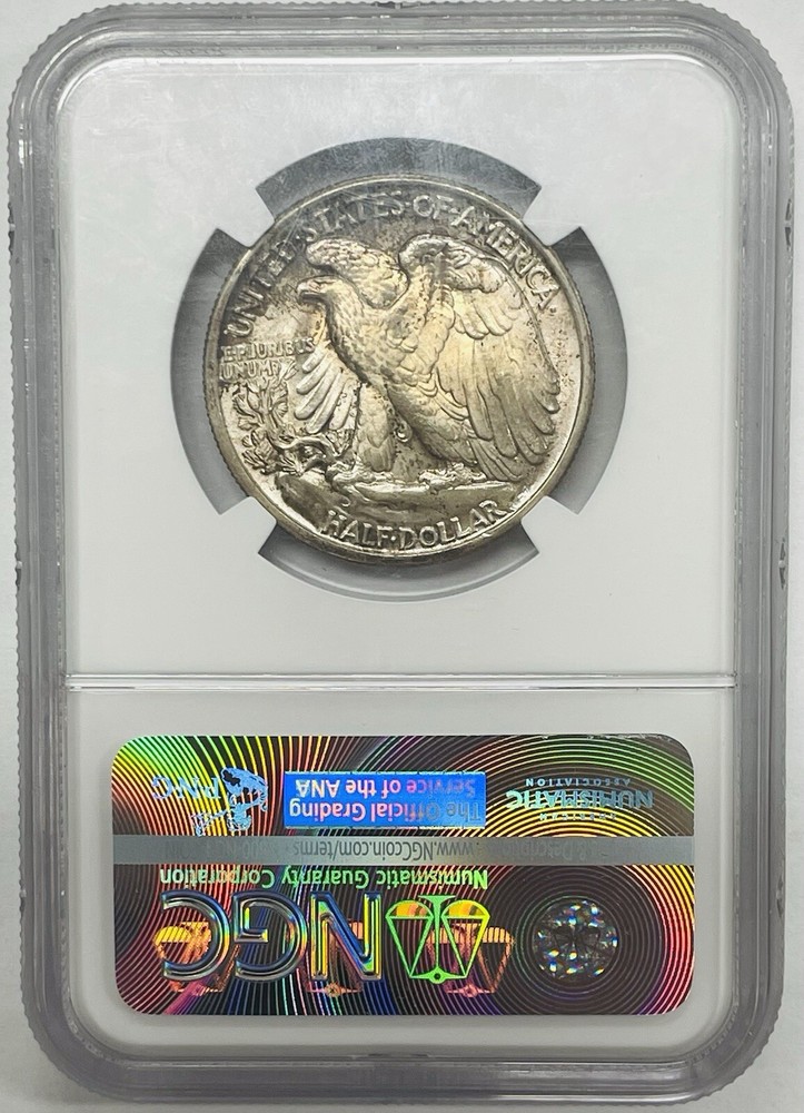 1934 Walking Liberty Half Dollar Toned NGC MS 64
