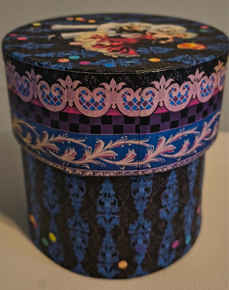 Punch Studio Harlequin trinket storage box round
