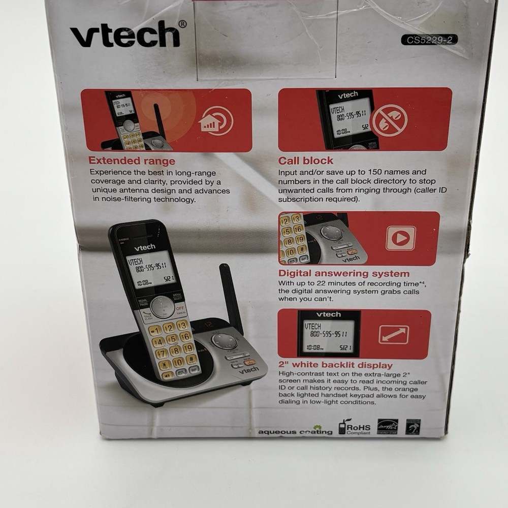 VTech CS5229-2 2 Handset Extended Range Cordless Phone with Answering System