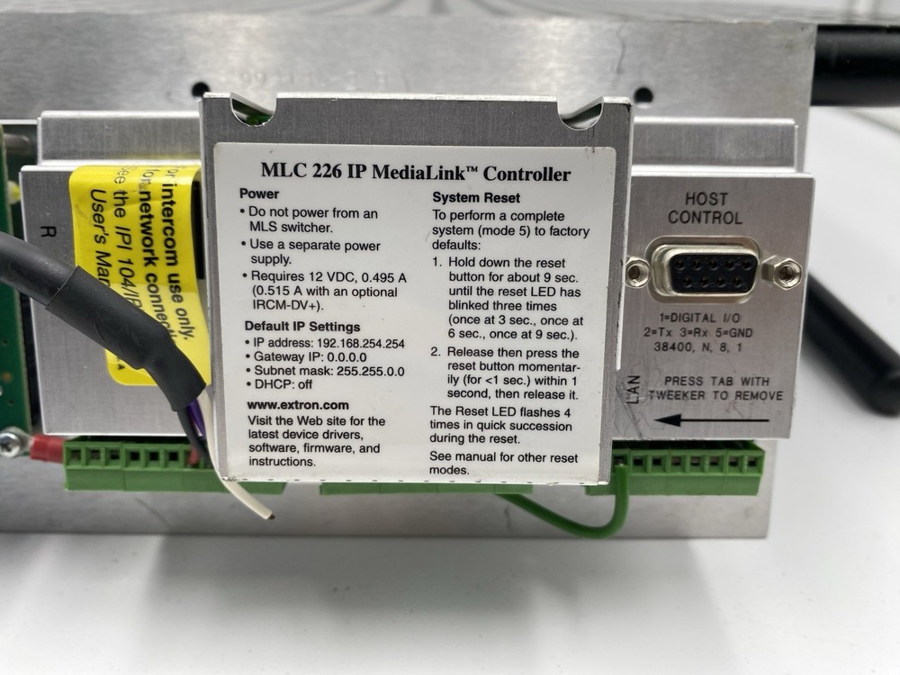 Extron MLC 226 IP MediaLink Controller Panel w/ DVD & VCR Control