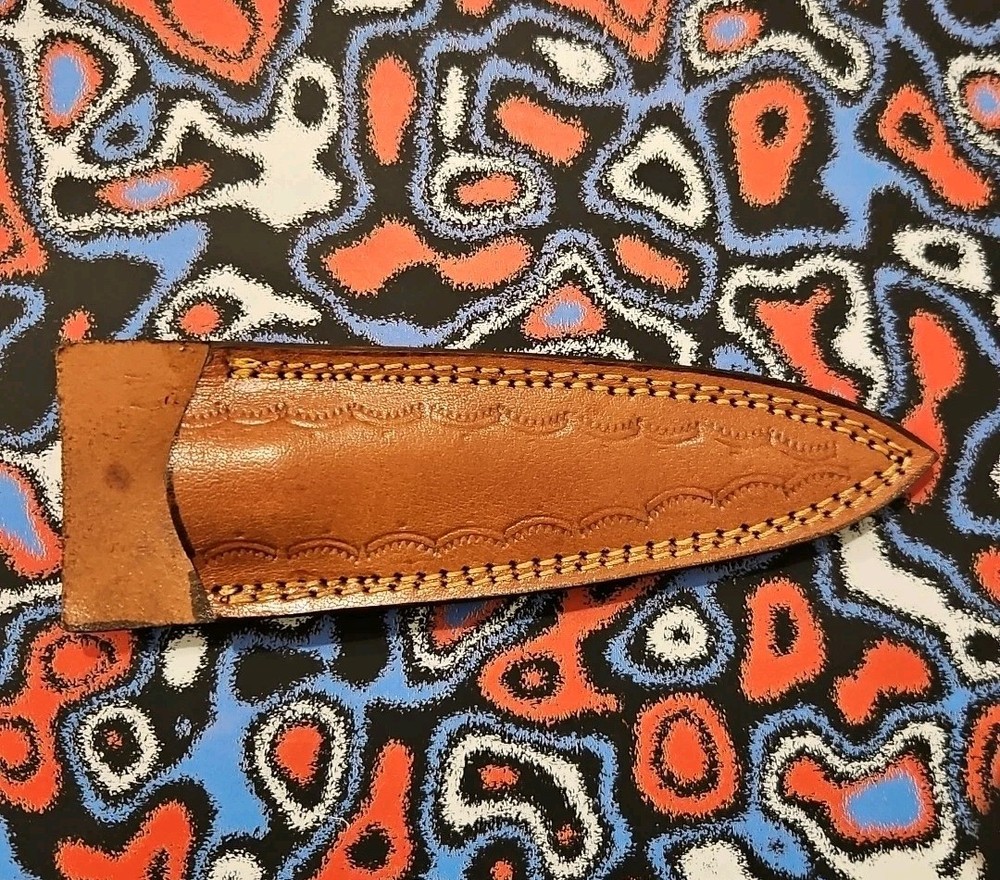 DAMASCUS STEEL THROWING BOOT DAGGER HUNTING KNIFE w/ SHEATH