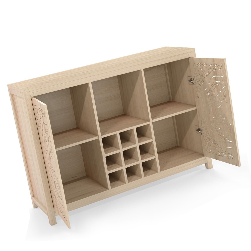 Modern Wine Bar Cabinet Buffet Storage For Dining Room Kitchen