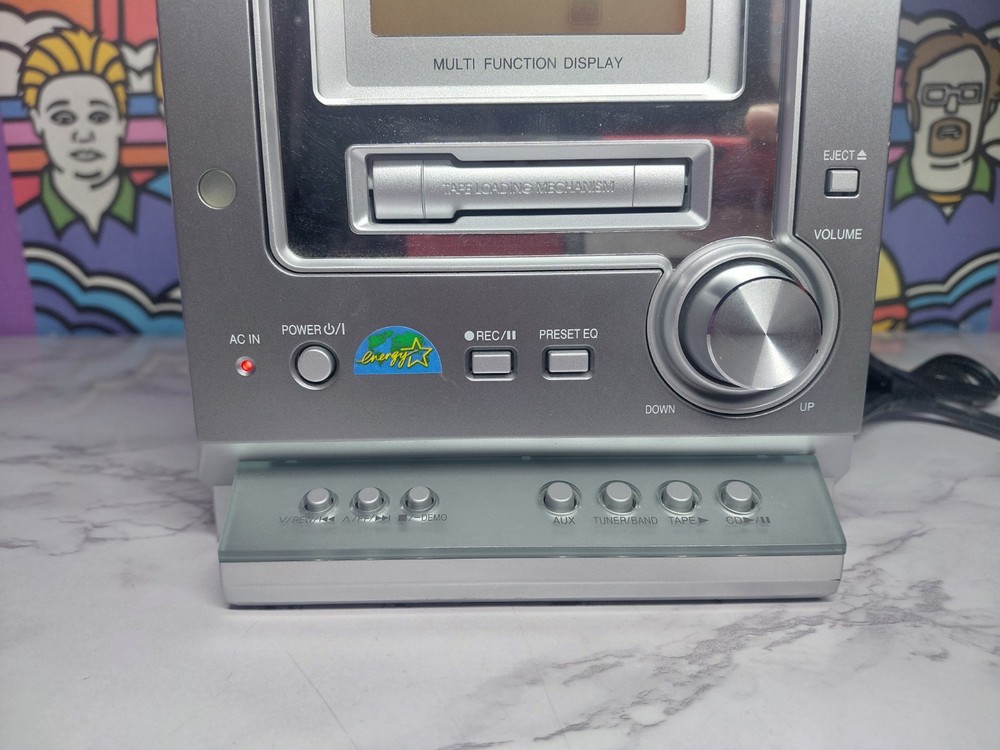 Panasonic CD Stereo System SA-PM07 Silver Multi Function Display TESTED