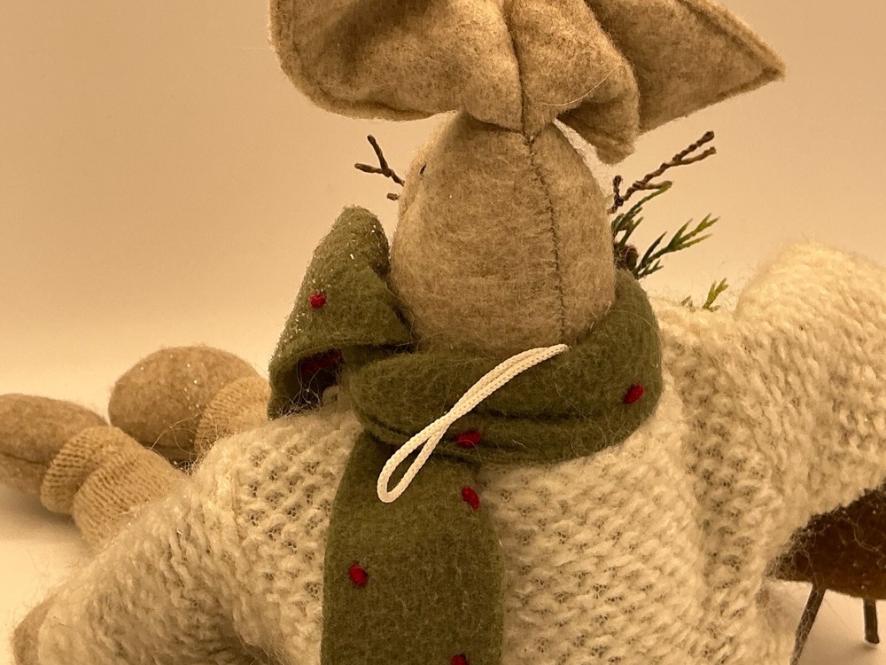 17” Bunny Rabbit Holding Reindeer Soft Craft Doll