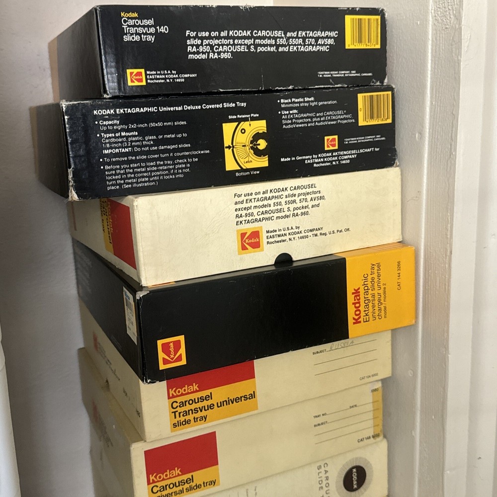 5 Kodak carousel 140 trays assorted